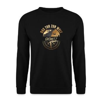 Das Tor zur Welt - Grömitz - Unisex Pullover - Schwarz - Vorne - Alina (178cm) & Michal (187cm)