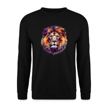 Löwe - Unisex Pullover - Schwarz - Vorne - Alina (178cm) & Michal (187cm)