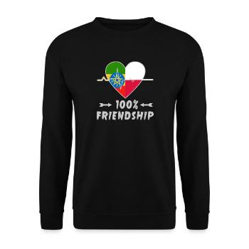 100 % amitié entre l'Éthiopie et la Pologne - Sweat-shirt Unisexe - noir - Devant - Alina (178cm) & Michal (187cm)