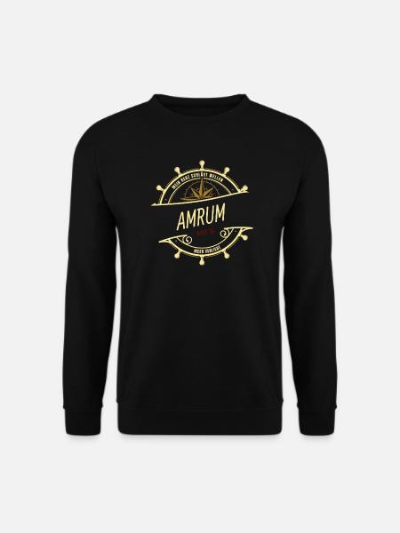 Mein Herz schlägt Wellen - Amrum - Unisex Pullover - Schwarz