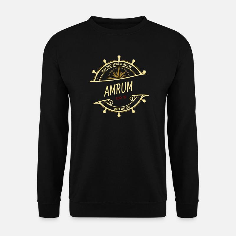 Mein Herz schlägt Wellen - Amrum - Unisex Pullover - Schwarz