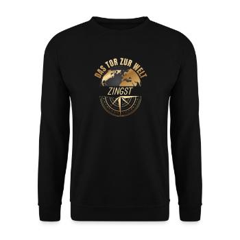 Das Tor zur Welt - Zingst - Unisex Pullover - Schwarz - Vorne - Alina (178cm) & Michal (187cm)