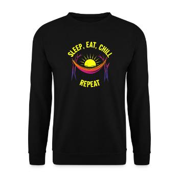 Sleep Eat Chill Repeat - Unisex Sweatshirt - black - Front - Alina (178cm) & Michal (187cm)