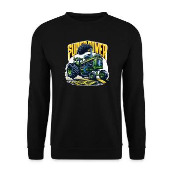 Super tracteur - Sweat-shirt Unisexe - noir - Devant - Alina (178cm) & Michal (187cm)