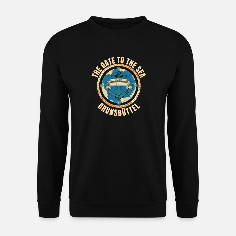 The Gate to the Sea - Brunsbüttel - Unisex Pullover - Schwarz
