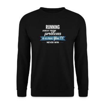 Fuir les problèmes n’est pas une solution - Sweat-shirt Unisexe - noir - Devant - Alina (178cm) & Michal (187cm)