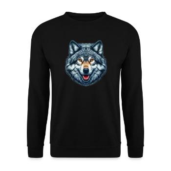 Loup - Sweat-shirt Unisexe - noir - Devant - Alina (178cm) & Michal (187cm)