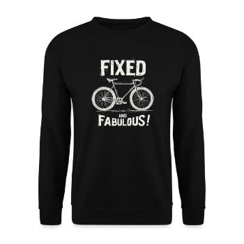 Fixies Fan, Urban Bicycle City Style bike design - Unisex Sweatshirt - black - Front - Alina (178cm) & Michal (187cm)