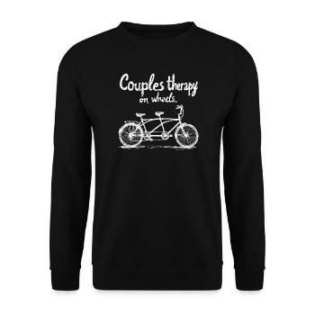 Tandem Cycling for Two Couples Therapy - Unisex Sweatshirt - black - Front - Alina (178cm) & Michal (187cm)