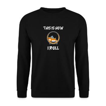 Hamster Joggen Laufen Jogger Hamsterrad - Unisex Pullover - Schwarz - Vorne - Alina (178cm) & Michal (187cm)