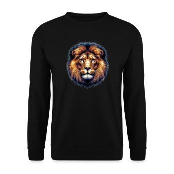 Lion - Unisex Sweatshirt - black - Front - Alina (178cm) & Michal (187cm)
