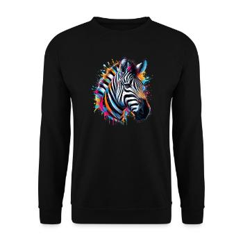 Zèbre - Sweat-shirt Unisexe - noir - Devant - Alina (178cm) & Michal (187cm)