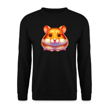 Hamster - Unisex Sweatshirt - black - Front - Alina (178cm) & Michal (187cm)