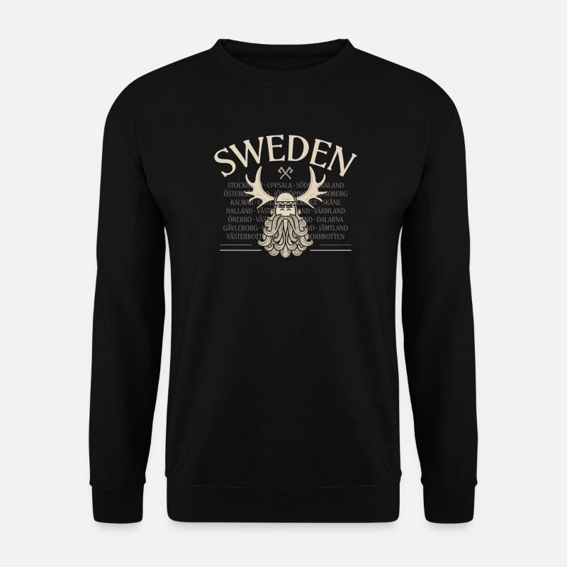 Sweden - Viking Beard - Moose - Unisex Pullover - Schwarz