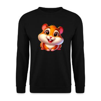 Hamster - Unisex Sweatshirt - black - Front - Alina (178cm) & Michal (187cm)