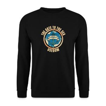 The Gate to the Sea - Usedom - Unisex Pullover - Schwarz - Vorne - Alina (178cm) & Michal (187cm)