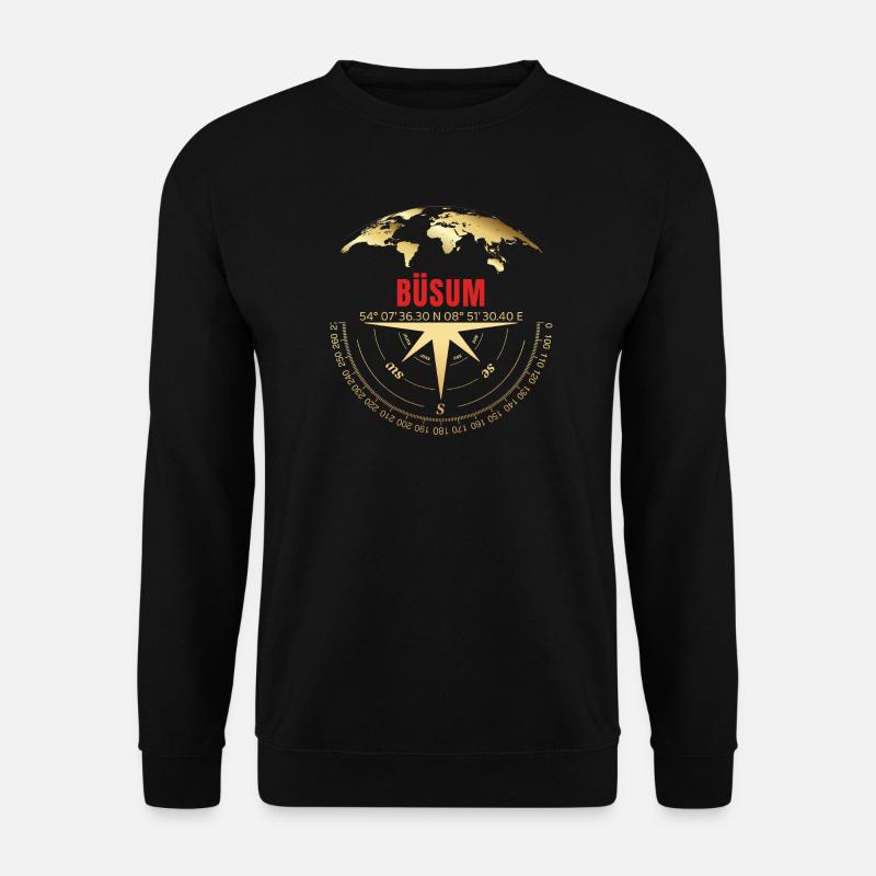 Koordinaten Büsum - Unisex Pullover - Schwarz