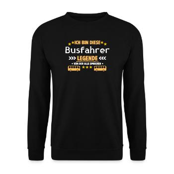 Busfahrer Legende - Unisex Pullover - Schwarz - Vorne - Alina (178cm) & Michal (187cm)