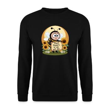 Bienen Retten - Unisex Pullover - Schwarz - Vorne - Alina (178cm) & Michal (187cm)