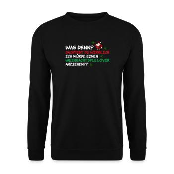 Weihnachtspullover Weihnachtsmann Weihnachten - Unisex Pullover - Schwarz - Vorne - Alina (178cm) & Michal (187cm)