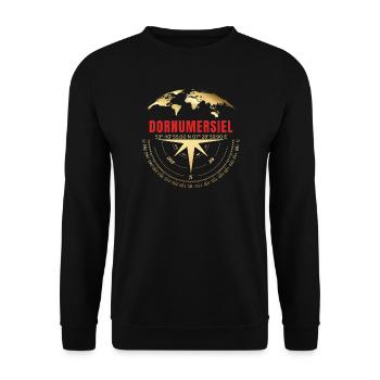 Koordinaten Dornumersiel - Unisex Pullover - Schwarz - Vorne - Alina (178cm) & Michal (187cm)