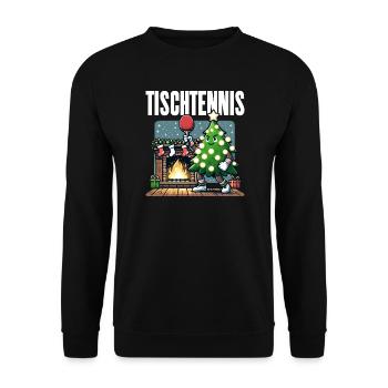 Ping Pong Arbre de Noël Costume Arbre de Noël Père Noël - Sweat-shirt Unisexe - noir - Devant - Alina (178cm) & Michal (187cm)