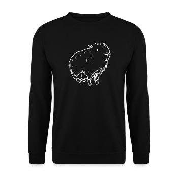 Abstrakt Kapybara-Weiß - Unisex Pullover - Schwarz - Vorne - Alina (178cm) & Michal (187cm)