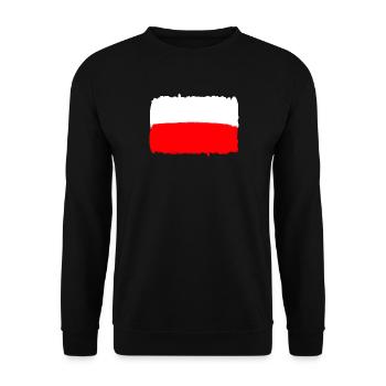 Polnische Flagge von Polen Flagge PL - Unisex Pullover - Schwarz - Vorne - Alina (178cm) & Michal (187cm)