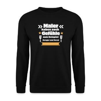 Maler Gefühle - Unisex Pullover - Schwarz - Vorne - Alina (178cm) & Michal (187cm)