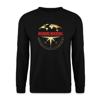 Koordinaten Neuharlingersiel - Unisex Pullover - Schwarz - Vorne - Alina (178cm) & Michal (187cm)