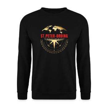 Koordinaten St Peter Ording - Unisex Pullover - Schwarz - Vorne - Alina (178cm) & Michal (187cm)