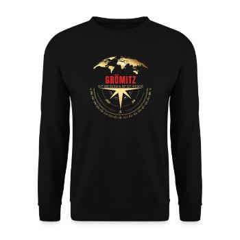 Koordinaten Grömitz - Unisex Pullover - Schwarz - Vorne - Alina (178cm) & Michal (187cm)