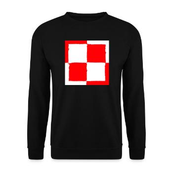 Schachbrettsymbol des polnischen Polens - Unisex Pullover - Schwarz - Vorne - Alina (178cm) & Michal (187cm)