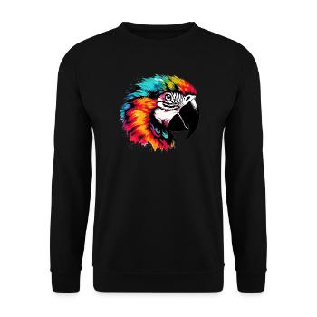 Perroquet - Sweat-shirt Unisexe - noir - Devant - Alina (178cm) & Michal (187cm)