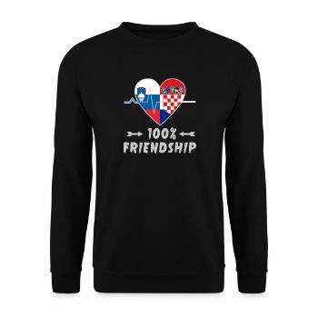 100 % amitié entre la Slovénie et la Croatie - Sweat-shirt Unisexe - noir - Devant - Alina (178cm) & Michal (187cm)