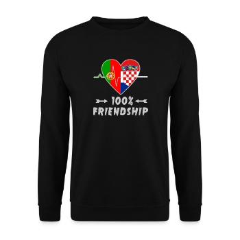 Portugal and Croatia 100% friendship - Unisex Sweatshirt - black - Front - Alina (178cm) & Michal (187cm)
