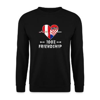100 % amitié entre le Pérou et la Croatie - Sweat-shirt Unisexe - noir - Devant - Alina (178cm) & Michal (187cm)