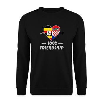 Uganda and Croatia 100% friendship - Unisex Sweatshirt - black - Front - Alina (178cm) & Michal (187cm)