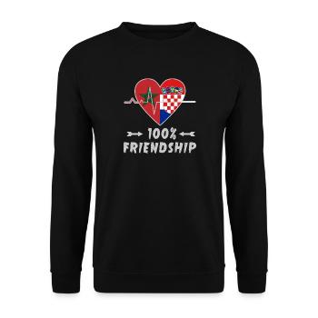 100 % amitié entre le Maroc et la Croatie - Sweat-shirt Unisexe - noir - Devant - Alina (178cm) & Michal (187cm)