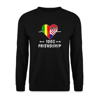 100 % amitié entre le Mali et la Croatie - Sweat-shirt Unisexe - noir - Devant - Alina (178cm) & Michal (187cm)