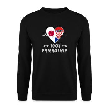 Japan and Croatia 100% friendship - Unisex Sweatshirt - black - Front - Alina (178cm) & Michal (187cm)
