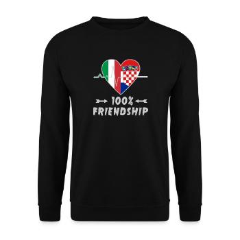 Italy and Croatia 100% friendship - Unisex Sweatshirt - black - Front - Alina (178cm) & Michal (187cm)