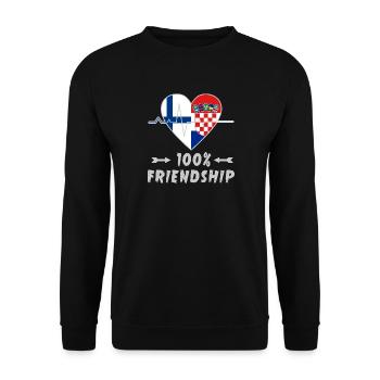 Finland and Croatia 100% friendship - Unisex Sweatshirt - black - Front - Alina (178cm) & Michal (187cm)