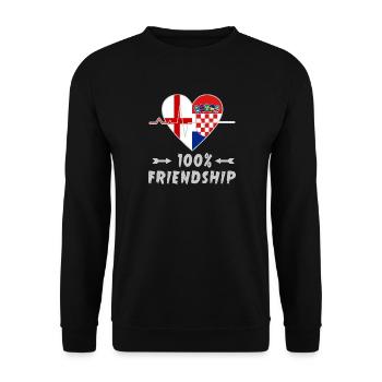 England and Croatia 100% friendship - Unisex Sweatshirt - black - Front - Alina (178cm) & Michal (187cm)