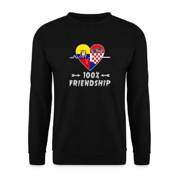 L'Equateur et la Croatie : amitié à 100 % - Sweat-shirt Unisexe - noir - Devant - Alina (178cm) & Michal (187cm)