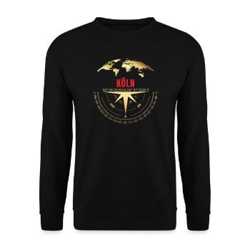 Koordinaten Köln - Unisex Pullover - Schwarz - Vorne - Alina (178cm) & Michal (187cm)