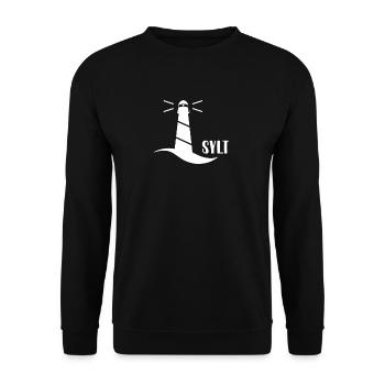 Leuchtturm Sylt weiß) - Unisex Pullover - Schwarz - Vorne - Alina (178cm) & Michal (187cm)