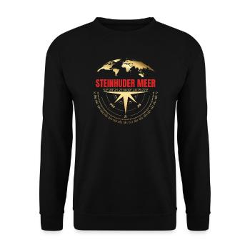 Koordinaten Steinhuder Meer - Unisex Pullover - Schwarz - Vorne - Alina (178cm) & Michal (187cm)
