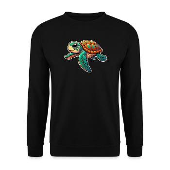Turtle - Unisex Sweatshirt - black - Front - Alina (178cm) & Michal (187cm)