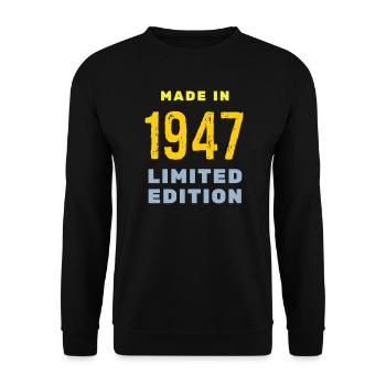 1947 - Unisex Pullover - Schwarz - Vorne - Alina (178cm) & Michal (187cm)